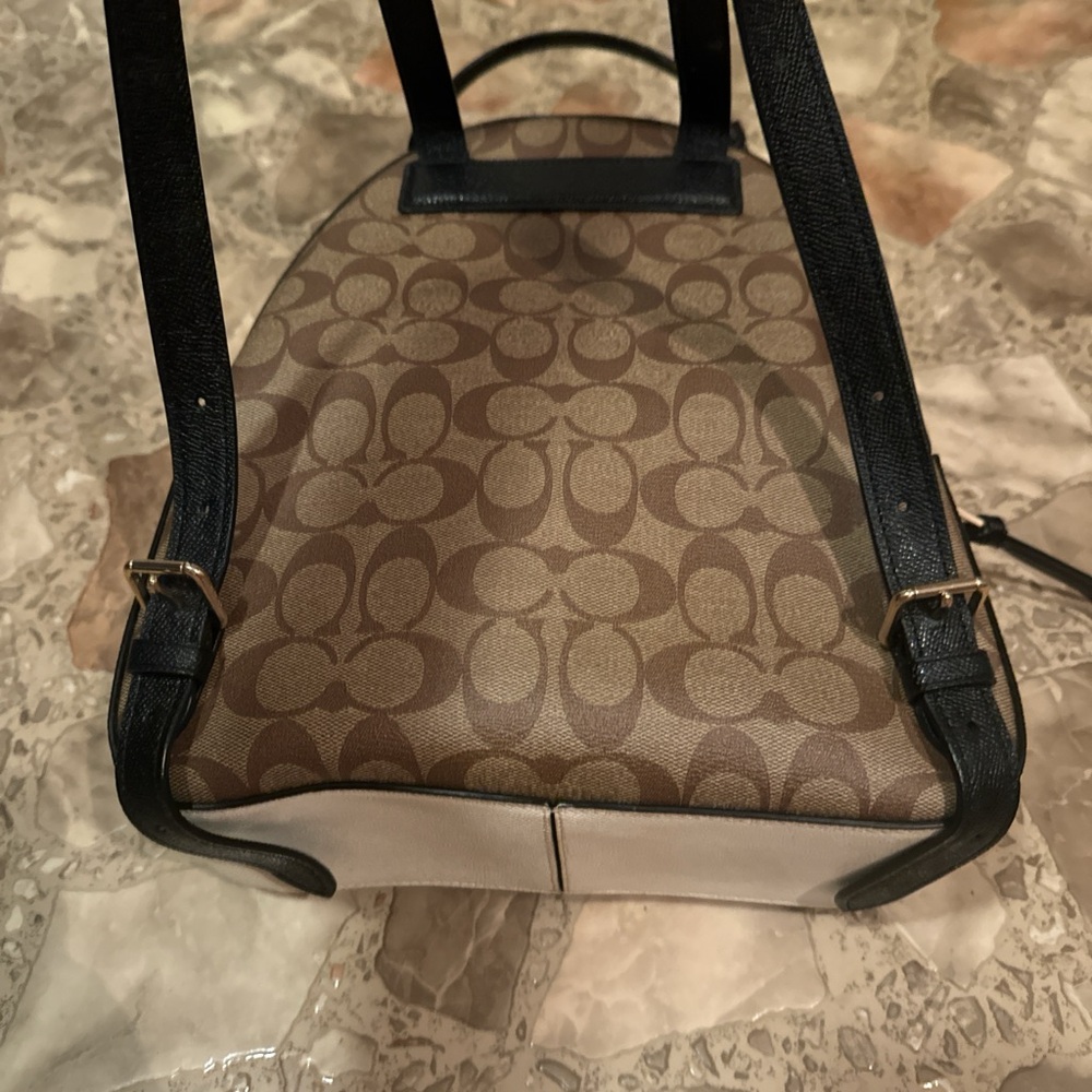 Coach Signature Tan and Black Backpack - Picture 6 of 7